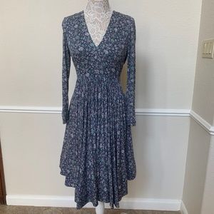 Rebecca Taylor | Long Sleeve Lavish Garden Dress Blue Sz.4